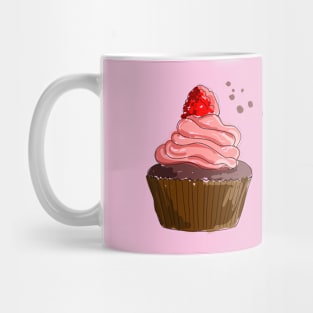 Cupcake with cream and raspberry on top Mug